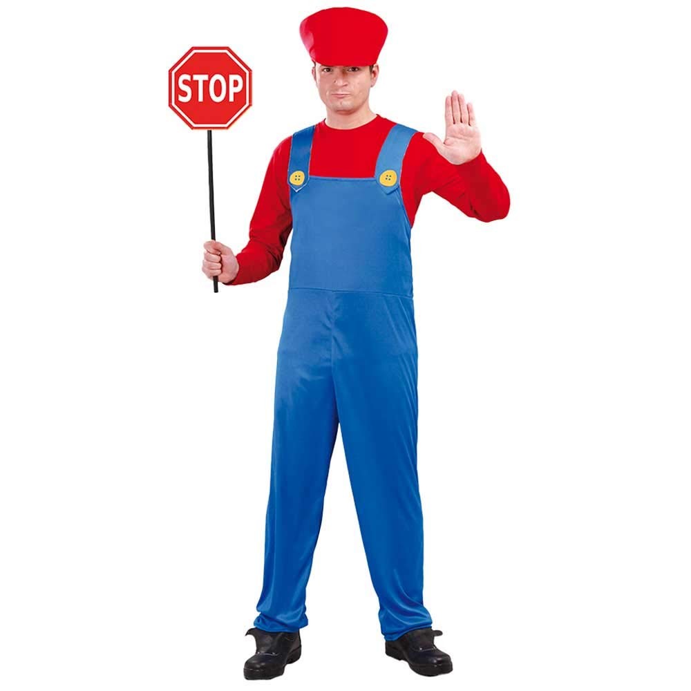 COSTUME CARNEVALE MACCHINISTA DI TRENO TUTA CON MAGLIA /CAPPELLO TG.M X  TRAVESTIM. A TEMA SUPER MARIO BROS NO ACCESS. - Parole e Pensieri