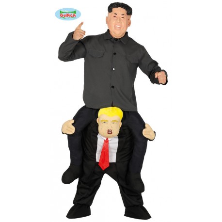 COSTUME CARNEVALE IMITAZIONI PRESIDENTI KIM JONG SU TRUMP CAMICIA E PANTALONI TG.L PER TRAVESTIMENTI SCHERZOSI NO ACCESS