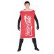 COSTUME CARNEVALE LATTINA VESTITO TG L PER TRAVESTIMENTI DI CARNEVALE SPETTACOLI E PARTY A TEMA TIPO COCACOLA NO TUTA