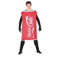 COSTUME CARNEVALE LATTINA VESTITO TG L PER TRAVESTIMENTI DI CARNEVALE SPETTACOLI E PARTY A TEMA TIPO COCACOLA NO TUTA