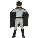 COSTUME SUPEREROE BABY5/6 ANNI VESTITO TUTA E CAPUCCIO CON MANTELLO PER TRAVESTIM.DI CARNEVALE A TEMA BATMAN NO ACCESS.