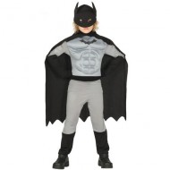 COSTUME SUPEREROE BABY10/12ANNI VESTITO TUTA E CAPUCCIO CON MANTELLO PER TRAVESTIM.DI CARNEVALE A TEMA BATMAN NO ACCESS.