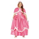 COSTUME PRINCIPESSA D"INVERNO 5/6 ANNI VESTITO E MANTELLO CON CAPUCCIO ROSA PER TRAVESTIMENTI DI CARNEVALE. NO ACCESSORI