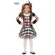 COSTUME CARNEVALE CLOWN DARK CIRCUS 5/6 ANNI VESTITO MANICHE DIADEMA PER TRAVESTIMENTI DI HALLOWEEN CARNEVALE NO ACCESS