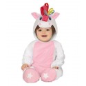 COSTUME BABY UNICORNO VESTITO TUTA CON CAPUCCIO E PIEDINI 6/12 MESI PER TRAVESTIMENTI DI CARNEVALE FIABE NO ACCESSORI