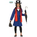COSTUME BABYSITTER 5/6 ANNI VESTITO VITTORIANO CON SCIARPA/FIOCCO/CAPPELLO PER CARNEVALE A TEMA MARY POPPINS NO ACCESS.