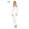 MAILLOT BODYSUYT FEMMINILE TUTA SPANDEX BIANCA SOTTOVESTITO ELASTICO CARNEVALE HALLOWEEN TAGLIA ML 40/44 POLIEST.100%