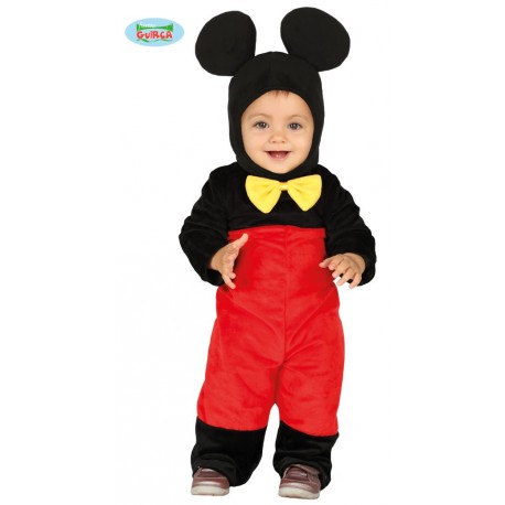 COSTUME CARNEVALE TOPOLINO BABY 12/24 MESI VESTITO TUTA E CAPUCCIO MICKEY NON ORIGINALE DISNEY 100%POLIEST. NO ACCESSORI