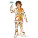 COSTUME CARNEVALE ANNI 70 HIPPIE BABY 5/6 VESTITO PER SCENE A TEMA I FIGLI DEI FIORI CAMICIA E PANTALONI NO ACCESSORI