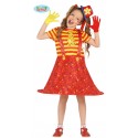 COSTUME CARNEVALE PAYASITA PAGLIACCIO CLOWN BAMBINA 7/9 ANNI VESTITO  COMPLETO DI CAPPELLINO NO ACCESSORI COD 10226 GUIRM - Parole e Pensieri