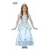 COSTUME CARNEVALE PRINCIPESSA AZZURRA BAMBINA 7/9 ANNI VESTITO E COPRIBRACCIA PER TRAVESTIMENTI FIABESCHI NO ACCESSORI