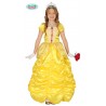 COSTUME CARNEVALE PRINCIPESSA GIALLA 7/9 ANNI VESTITO E DIADEMA TRAVESTIMENTI A TEMA BELLE LA BELLA E LA BESTIA NO ACCE.