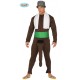 COSTUME UOMO SUPERDOTATO VESTITO TG.L COMPLETO DI TUTA/CAPPELLO/SCIAR/CINTURONE PER TRAVESTIMENTI DI CARNEVALE