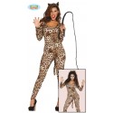 COSTUME CARNEVALE LEOPARDO SEXY SPANDEX ELASTICIZZATO TG.M-L40/44 VESTITO LEOPARDA CON CODA E CERCHIETTO NO ACCESSORI