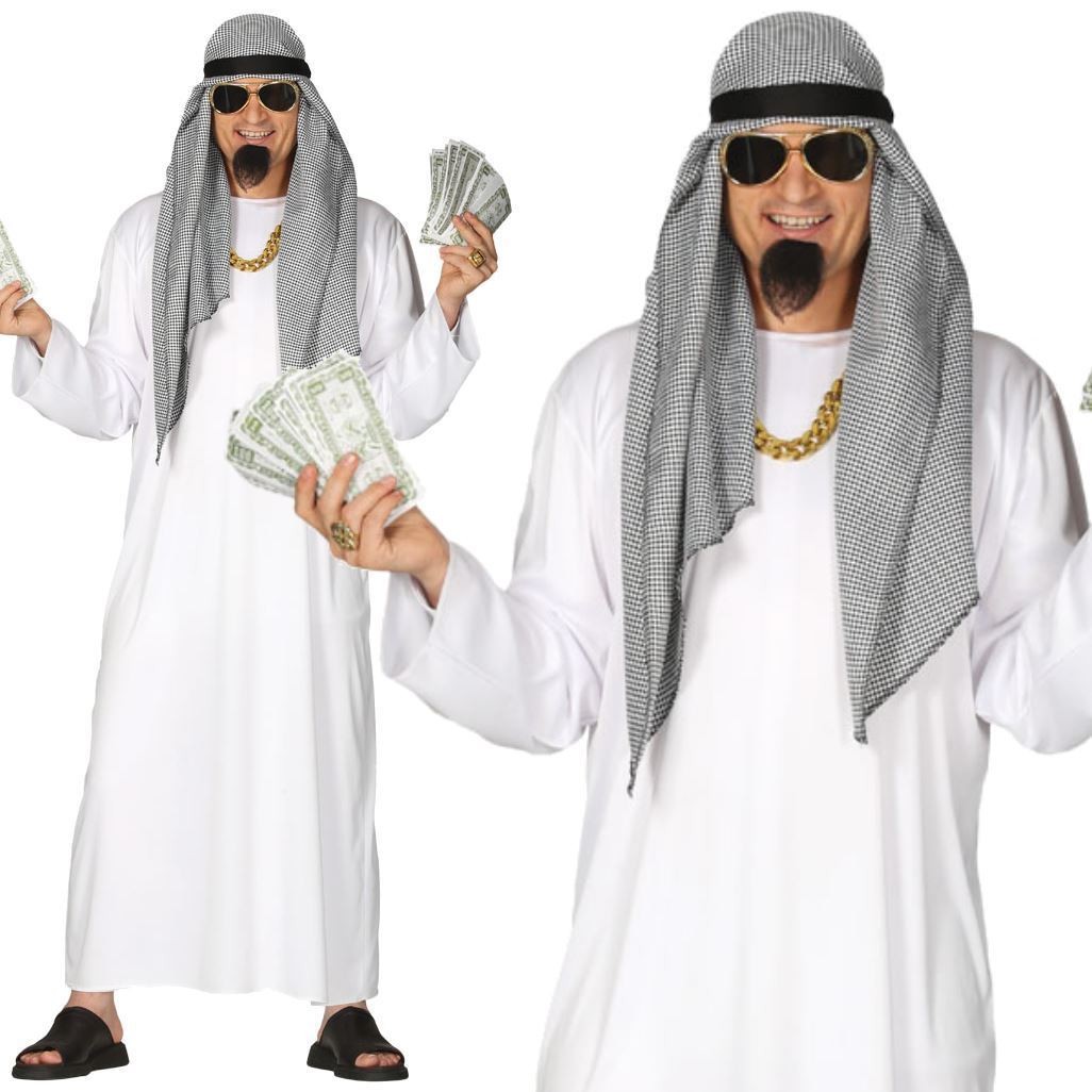 GCC Fashion Store Copricapo da sceicco arabo accessorio per feste in maschera