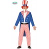 COSTUME CARNEVALE ZIO SAM MISTER AMERICA VESTITO TG M STELLE E STRISCIE COMPL.CAPPELLO/GIACCA/PAPION/PETT/PANTAL.NO ACC.