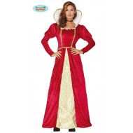 COSTUME CARNEVALE REGINA GIULIETTA VESTITO CON COPRICOLLO TG.M 38/40 PER TRAVESTIMENTI A TEMA MEDIOEVO NO ACCESSORI