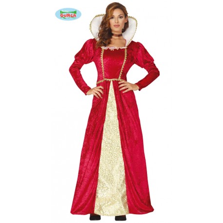 COSTUME CARNEVALE REGINA GIULIETTA VESTITO CON COPRICOLLO TG.M 38/40 PER TRAVESTIMENTI A TEMA MEDIOEVO NO ACCESSORI