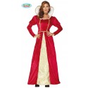 COSTUME CARNEVALE REGINA GIULIETTA VESTITO CON COPRICOLLO TG.L 42/44 PER TRAVESTIMENTI A TEMA MEDIOEVO NO ACCESSORI