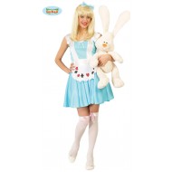 COSTUME CARNEVALE ALICE TG.L42/44 VESTITO/DIADEMA X TRAVESTIMENT.A TEMA FIABE ALICE NEL PAESE DELLE MERAVIGLIE NO ACCESS