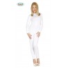 MAILLOT BODYSUYT FEMMINILE TUTA SPANDEX BIANCA SOTTOVESTITO ELASTICO CARNEVALE HALLOWEEN TAGLIA S-M 36/40 POLIEST.100%