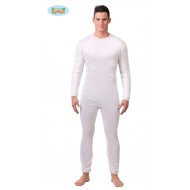 TUTA SPANDEX SUPER ELASTICIZZATA BIANCA TAGLIA L52/54 ADULTO SOTTO VESTITO CARNEVALE HALLOWEEN COD.80788 GUIRCA