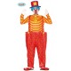 VESTITO CARNEVALE CLOWN PAGLIACCIO TG.L52/54 COSTUME COMPLE.CAPPELLO/NASO/GUANTI/T-SHIRT CON CRAVATTA/PANTALO.NO ACCESS.