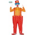 VESTITO CARNEVALE CLOWN PAGLIACCIO TG.L52/54 COSTUME COMPLE.CAPPELLO/NASO/GUANTI/T-SHIRT CON CRAVATTA/PANTALO.NO ACCESS.