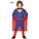 COSTUME CARNEVALE SUPER HERO MUSCLE HERO 3/4 ANNI VESTITO COMPLETO TUTA E MANTELLO X FESTE A TEMA SUPERMAN NO ACCESS.