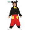 COSTUME CARNEVALE TOPOLINO 5/6 ANNI PIGIAMA TUTONE CON CAPUCCIO PER TRAVESTIMENTI A TEMA MICKEY MOUSE NO ACCESSORI
