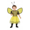 COSTUME CARNEVALE BABY APE 12/24 MESI VESTITO GIALLO E NERO DIADEMA E ALI PER TRAVESTIMENTI A TEMA APE MAIA NO ACCESSORI