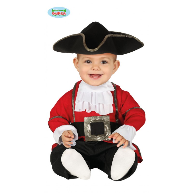 COSTUME CARNEVALE PIRATA BABY 6/12 MESI VESTITO INTERO E CAPPELLO PIRATA  NEONATO COLORE NERO/ROSSO/BIANCO NO ACCESSORI - Parole e Pensieri