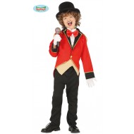 COSTUME CARNEVALE PRESENTATORE DI CIRCO 5/6 ANNI VESTITO COMPLETO GIACCA/PANTALONI/CAMICIA E PAPILLON/NO ACCESSORI