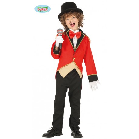 COSTUME CARNEVALE PRESENTATORE DI CIRCO 5/6 ANNI VESTITO COMPLETO GIACCA/PANTALONI/CAMICIA E PAPILLON/NO ACCESSORI