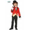 COSTUME CARNEVALE PRESENTATORE CIRCO 10/12 ANNI VESTITO COMPLETO GIACCA/PANTALONI/CAMICIA E PAPILLON/NO ACCESSORI
