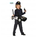 COSTUME CARNEVALE AUTO DELLA POLIZIA BAMBINO 7/9 ANNI VESTITO POLIZIOTTO COMPL.CAPPELLO E MAGLIA CON MACCHINA NO ACCESSO