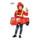 COSTUME CARNEVALE POMPIERE CON AUTOBOTTE BAMBINO 5/6 ANNI VESTITO COMPLETO CAPPELLO E MAGLIA CON CAMION NO ACCESSORI