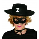 CAPPELLO BANDITO NERO PER BAMBINO SOMBRERO NERO PER TRAVESTIMENTI DI CARNEVALE SCENE E PARTY A TEMA ZORRO COD.13560