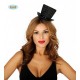 MINI CILINDRO CAPPELLO NERO BRILLANTINI CON ELASTICO PER FESTE TRAVESTIMENTI DI CARNEVALE PARTY E SCENE VARIE COD.13032