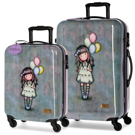 SET 2 TROLLEY DA VIAGGIO ABS 4 RUOTE I WISH GORJUSS SANTORO LONDON 2019  VALIGIA BAG.A MANO37X55X20CM STIVA45X67X26CM - Parole e Pensieri