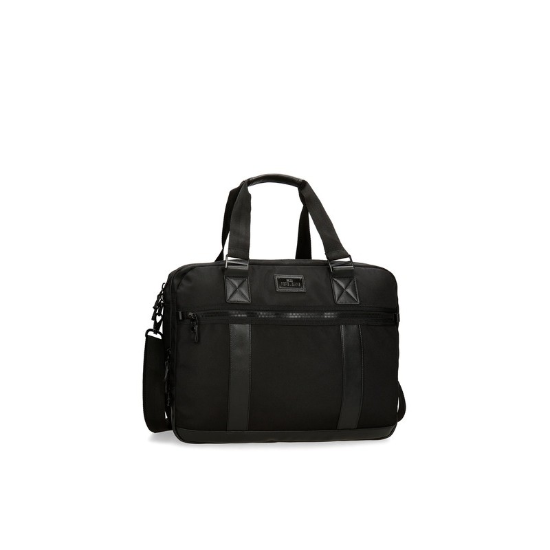 BORSA LAVORO E DA VIAGGIO ALL BLACK PEPE JEANS LONDON 3 ZIP NERA 42X33X11CM  PORTA PC E FASCIA AGGANC TROLLEY 85%PES15%PU - Parole e Pensieri