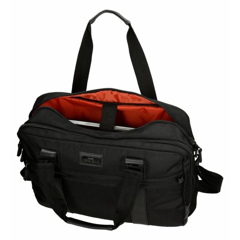 BORSA LAVORO E DA VIAGGIO ALL BLACK PEPE JEANS LONDON 3 ZIP NERA 42X33X11CM  PORTA PC E FASCIA AGGANC TROLLEY 85%PES15%PU - Parole e Pensieri