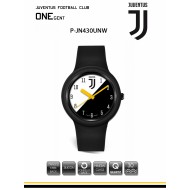 OROLOGIO DA POLSO DIAMETRO 42MM.AL QUARZO PROOTTO UFFICIALE FC JUVENTUS QUADRANTE BIANCO e NERO CINTURINO IN PVC NERO