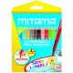 MITAMA 12 COLORI PENNARELLI SUPER LAVABILI PRESA TRIANGOLARE IMP.PERFETTA CONSIGL.DAI PEDAGOGISTI ! PUNTA 3MM NON RIENTA