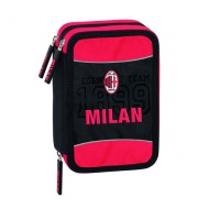 ASTUCCIO SCUOLA 3 ZIP ORGANIZZATO AC MILAN CONTENUTO 41 PEZZI GIOTTO LYRA FRIXION FILA LYRA.DISTR.DA PANINI SCUOLA ITALY