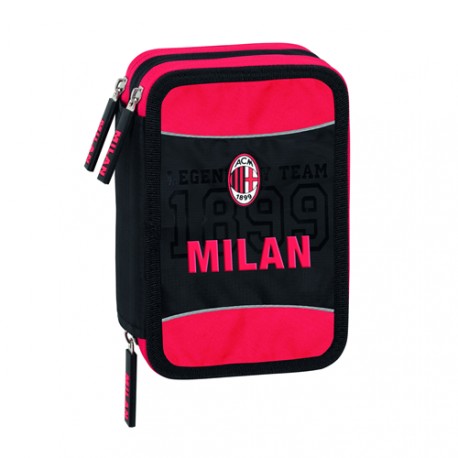 ASTUCCIO SCUOLA 3 ZIP ORGANIZZATO AC MILAN CONTENUTO 41 PEZZI GIOTTO LYRA FRIXION FILA LYRA.DISTR.DA PANINI SCUOLA ITALY