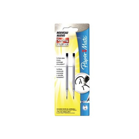 BLISTER 2 REFIL COL.NERO REPLAY PREMIUM NUOVA PENNA CANCELLABILE GEL PAPER MATE