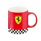 TAZZA MUG SCUDERIA FERRARI ROSSO IN CERAMICA CON MANICO BIANCO E LOGO GIALLO 9,5X8X8CM CON SCATOLA PRODOTTO UFFICIALE