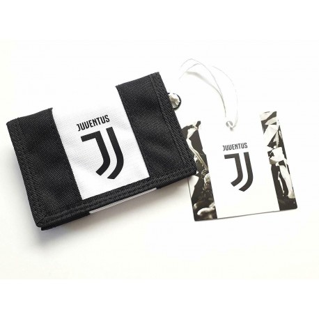 PORTAFOGLIO VELCRO FC JUVENTUS 12,5X5X9CM PORTADOCUMENTI C.CREDITO TASCA P.MONETE CON ZIP EST.PROD.UFFICIALE SEVEN ITALY