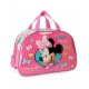 BORSA DA VIAGGIO CON TRACOLLA UTILE X PALESTRA E PISCINA MINNIE HAPPY HELPERS DISNEY40X28X22CM FUCSIA STAMPA A RILIE.PVC